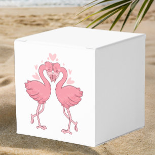 Pink Flamingo Tropical Beach Hawaiian Wedding Favor Boxes