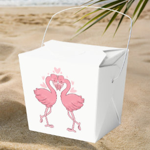 Pink Flamingo Tropical Beach Hawaiian Wedding Favor Boxes