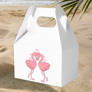 Pink Flamingo Tropical Beach Hawaiian Wedding Favor Boxes