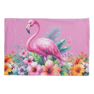 Pink Flamingo Tropical Bedding, Pillowcase