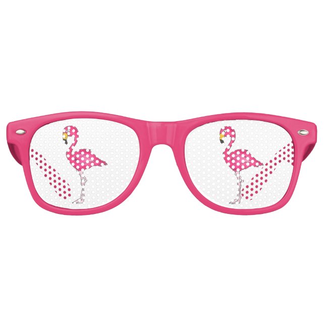 Pink Flamingo Tropical Bird Beach Island Paradise Retro Sunglasses (Front)