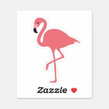 Pink Flamingo Tropical Bird Sticker by blueskywhimsy at Zazzle