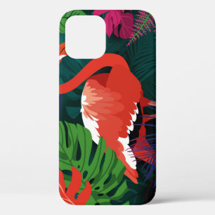 Pink Flamingo: Tropical Butterfly Harmony. iPhone 12 Case