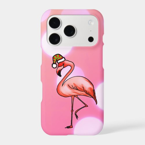Pink Flamingo Tropical Christmas Holiday iPhone 17 Pro Case