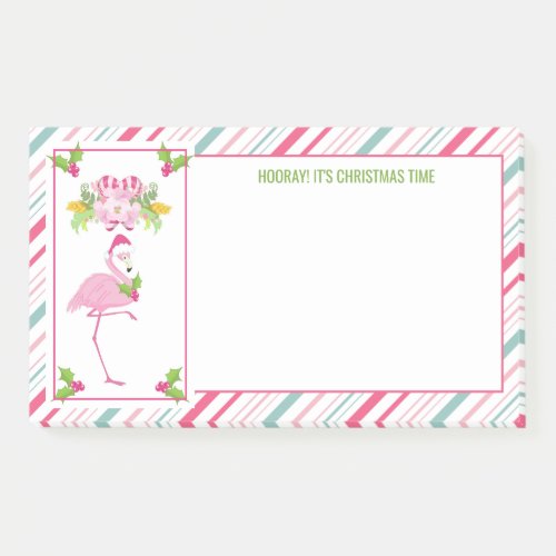 Pink Flamingo Tropical Christmas Post_it Notes