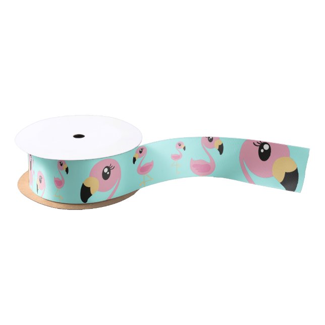 Pink Flamingo Tropical Cute Animal Ribbon (Spool)