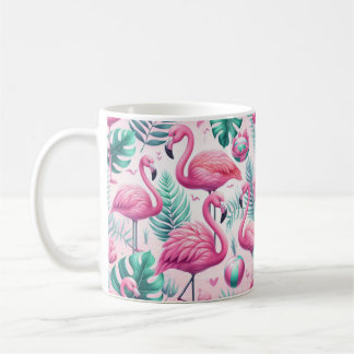 Pink Flamingo Tropical Design Coffee Mug