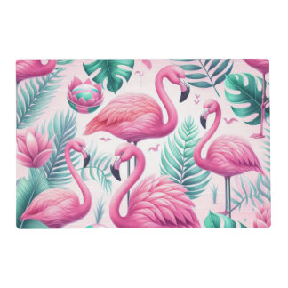 Pink Flamingo Tropical Design Placemat