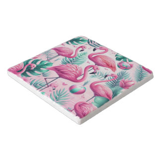 Pink Flamingo Tropical Design Trivet