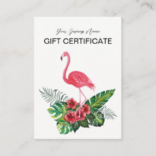 Pink Flamingo Tropical Floral Gift Certificate