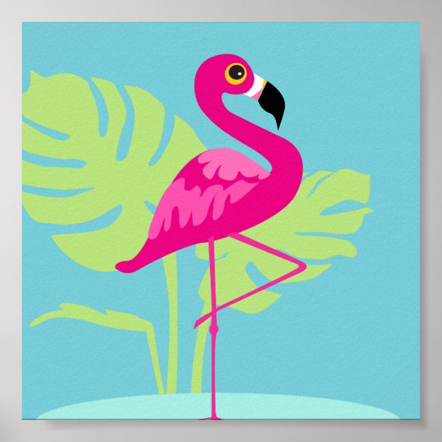 Pink flamingo tropical graphic print (Front)