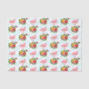 Pink Flamingo & Tropical Hibiscus Fancy Pattern Tissue Paper