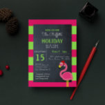 Pink Flamingo Tropical Holiday Party Invitation<br><div class="desc">Celebrate the Holidays in tropical style with these flamingo Santa invitations.  Each field is fully customizable to say just what you want!</div>