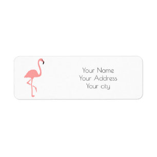 pink flamingo tropical label