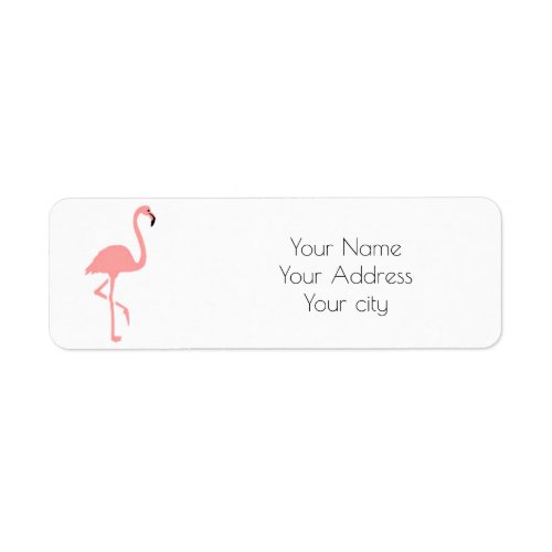 pink flamingo tropical label