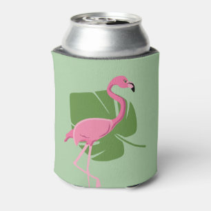 Pink Flamingo Tropical Party Favor Can Cooler