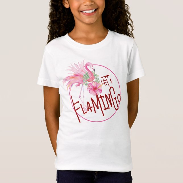 Pink Flamingo Tropical Party T Shirt (Front)