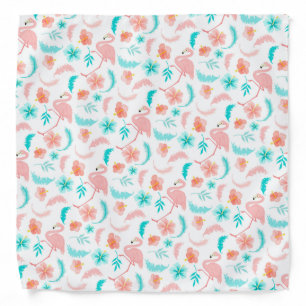 Pink Flamingo Tropical Pattern Bandana