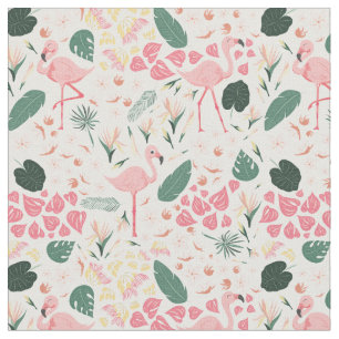 Pink Flamingo Tropical Pattern Fabric
