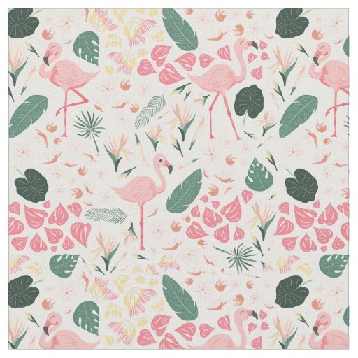 Pink Flamingo Tropical Pattern Fabric
