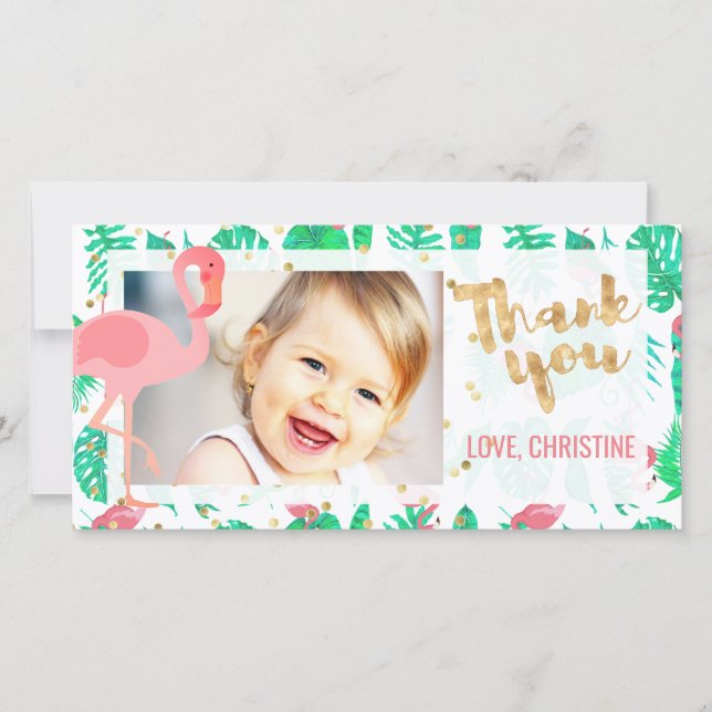 pink flamingo tropical thank you (Front)