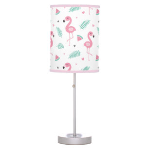 Pink Flamingo Tropical Vibes Bedroom Decor Table Lamp
