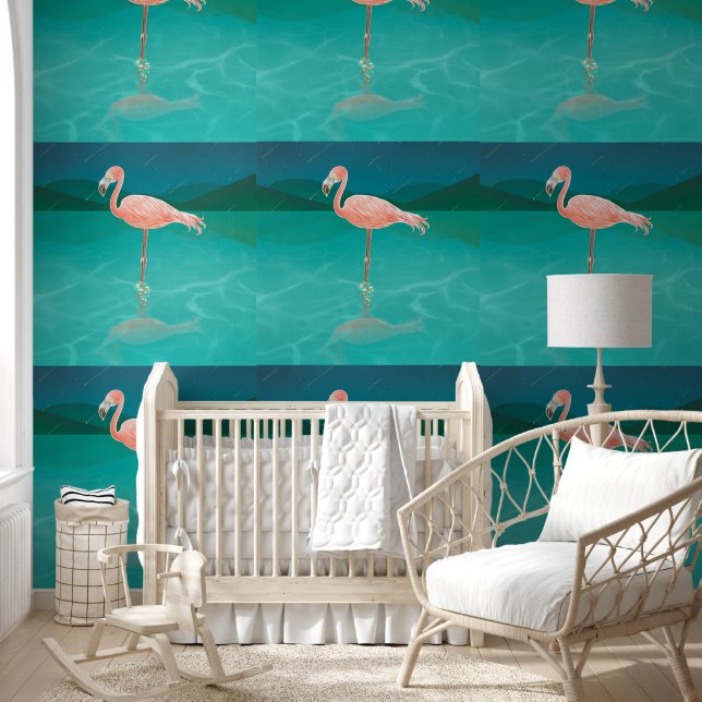 PINK FLAMINGO TROPICAL WALLPAPER (Kids)