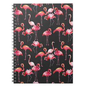 Pink Flamingo: Tropical Watercolor Pattern. Notebook