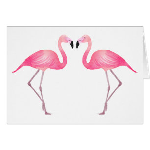 Pink Flamingo Tropical Wedding Beach Hello Love Cards