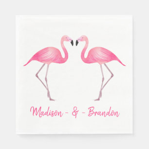 Pink Flamingo Tropical Wedding Bridal Shower Luau Napkins