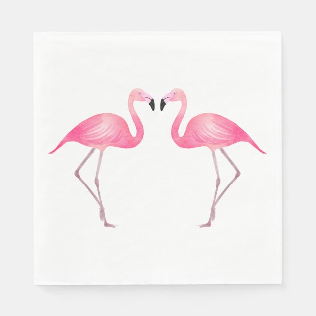 Pink Flamingo Tropical Wedding Bridal Shower Luau Napkins (Front)