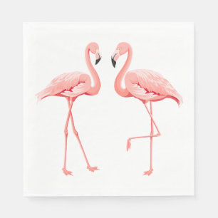 Pink Flamingo Tropical Wedding Bridal Shower Luau Napkins