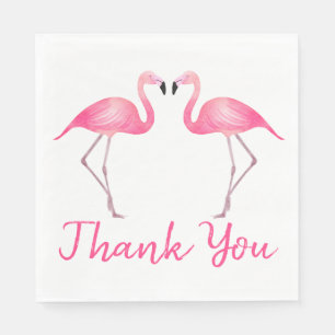 Pink Flamingo Tropical Wedding Bridal Shower Napkins