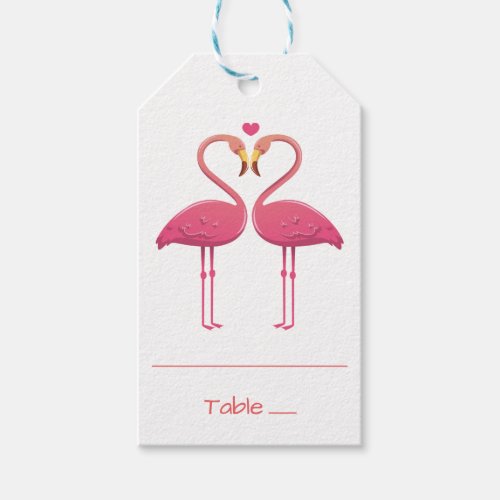 Pink Flamingo Tropical Wedding Escort Placecard Gift Tags