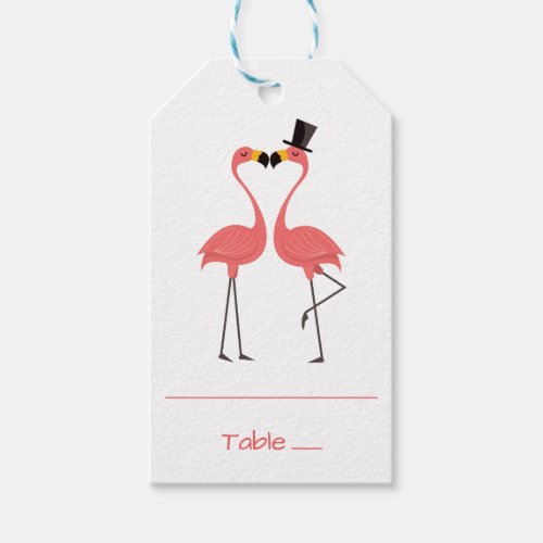 Pink Flamingo Tropical Wedding Escort Placecard Gift Tags