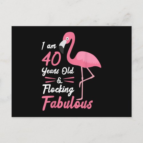Pink Flamingo Tshirt Fabulous And Flocking For 40  Postcard