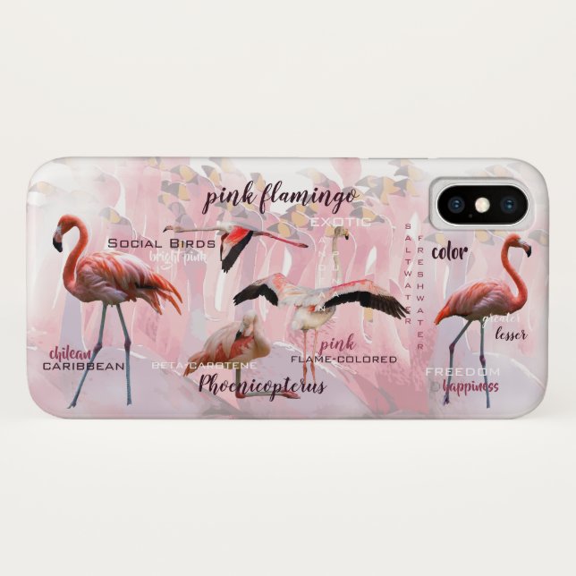 Pink Flamingo Typography | Customized Case-Mate iPhone Case (Back (Horizontal))