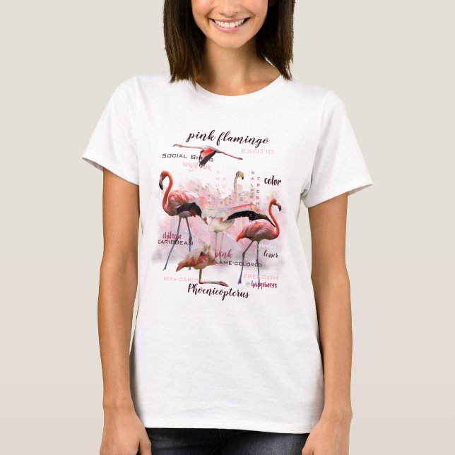 Pink Flamingo Typography | Customized T-Shirt (Front)