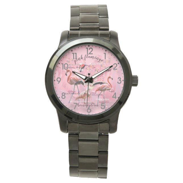 Pink Flamingo Typography | Customized Watch (Front)