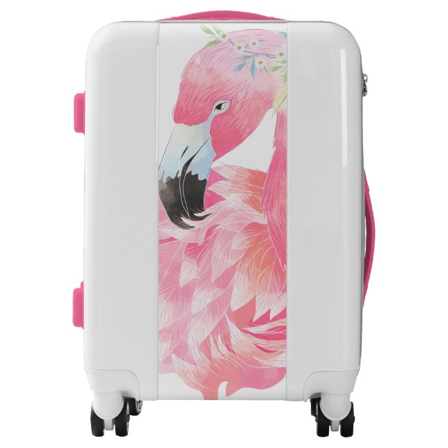 Pink Flamingo Ugo Luggage (Front)