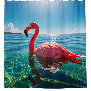 Pink Flamingo Under The Sky Shower Curtain