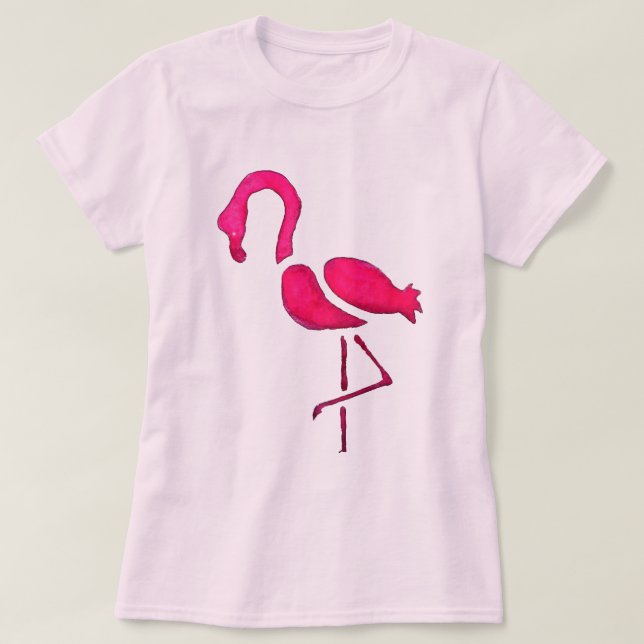 Pink flamingo unique pop art T-Shirt (Design Front)