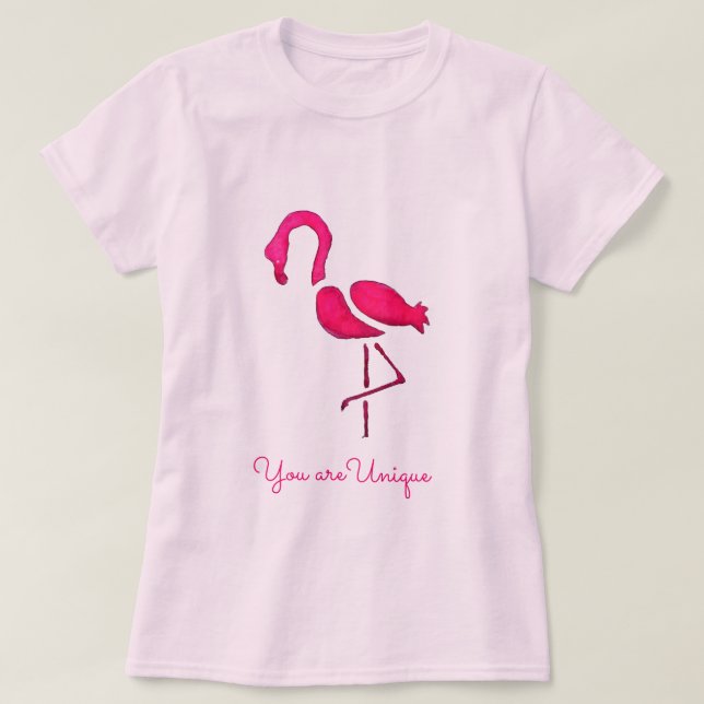 Pink flamingo unique pop art T-Shirt (Design Front)