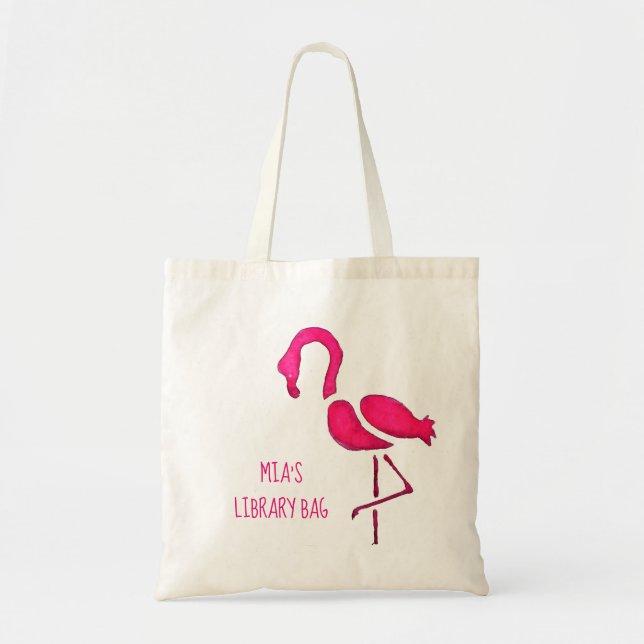 Pink flamingo unique pop art tote bag (Front)