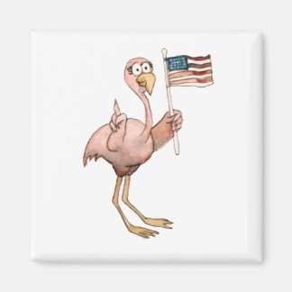 Pink Flamingo USA Flag No. 1 Magnet