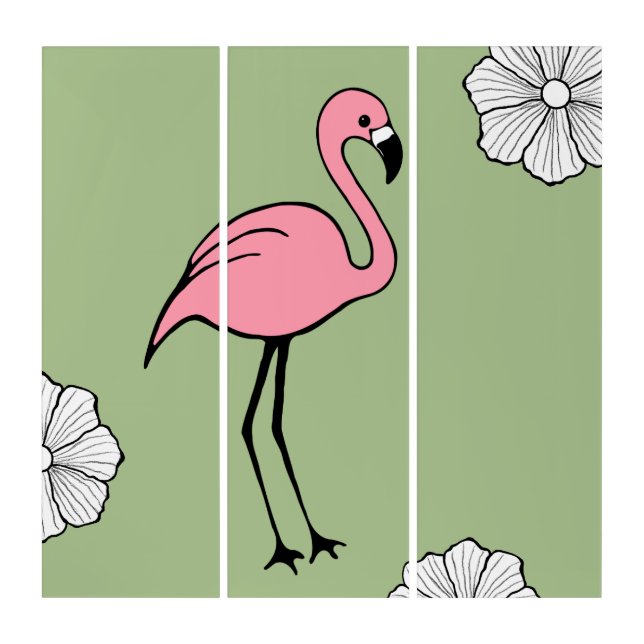 Pink Flamingo Wall Art Decor  (Front)