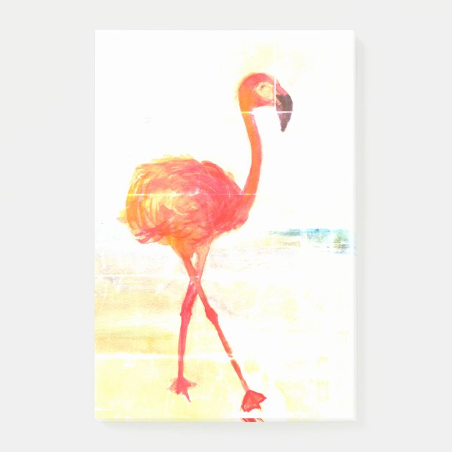 Pink Flamingo Watercolor Drawing Notes (Front)