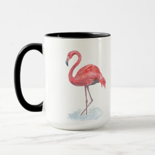 Pink Flamingo, watercolor . Mug