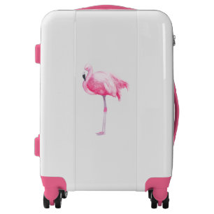 Pink Flamingo watercolors Illustration Luggage