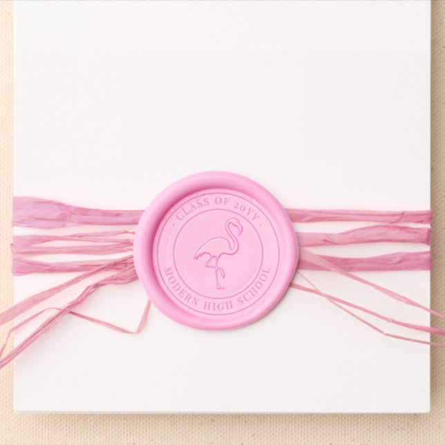 Pink Flamingo Wax Seal Sticker (Front)